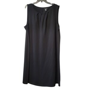 Lands' End Black Soft Knit Sleeveless‎ Midi Dress 2X 20W-22W Plus Sz Summer